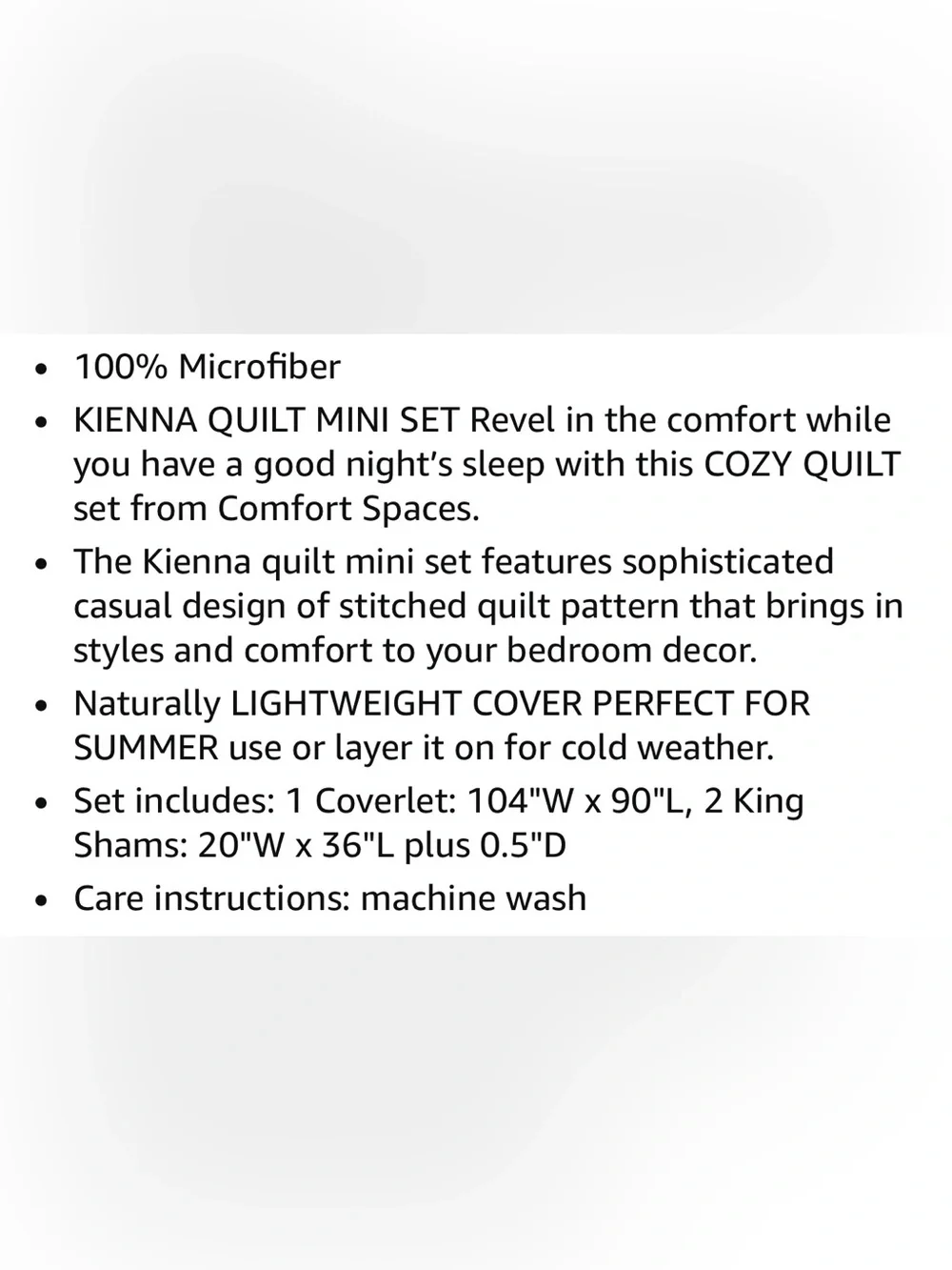 Kienna Quilt Coverlet Bedspread in Light Gray - King Size w/ Matching Shams